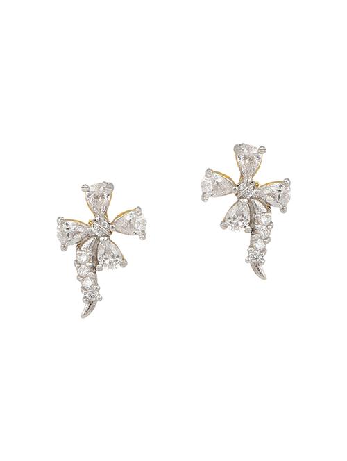 white colored metal studs earrings - 13832586 - Very Small Image - 1