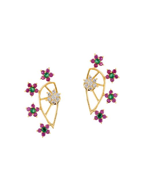 multi colored gold plated cuff earrings - 13832599 - Very Small Image - 1