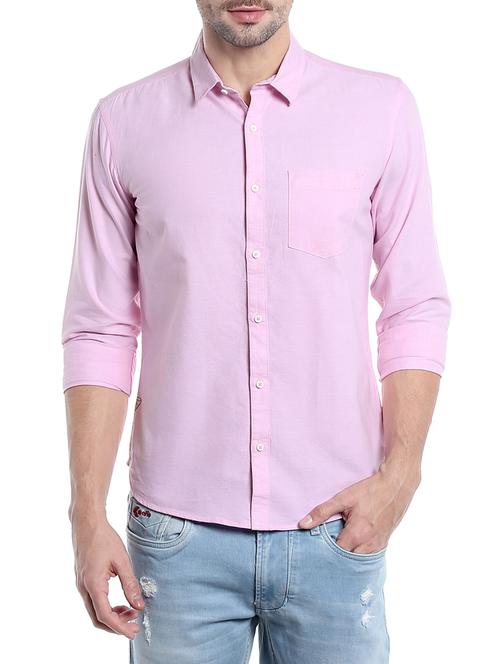 pink cotton casual shirt - 13834809 - Very Small Image - 1