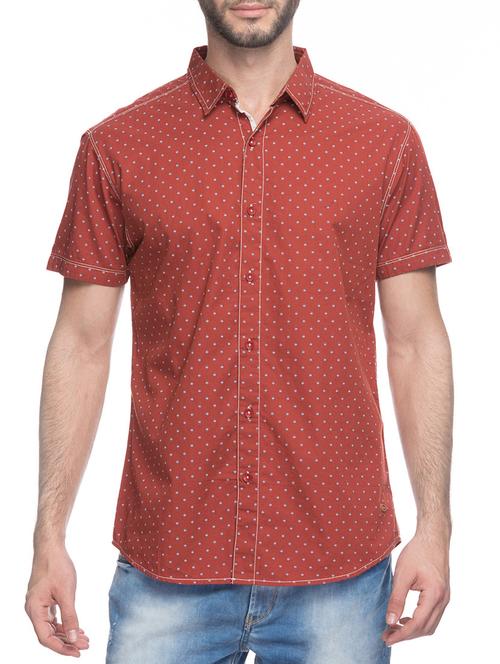 orange cotton casual shirt - 13834922 - Very Small Image - 1