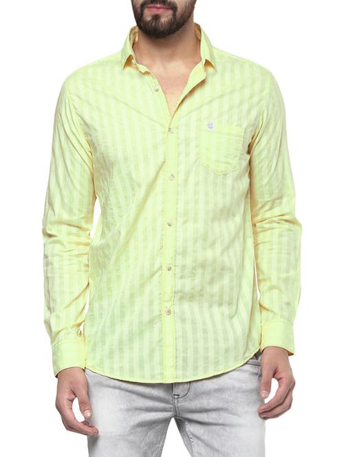yellow cotton casual shirt - 13835733 - Very Small Image - 1
