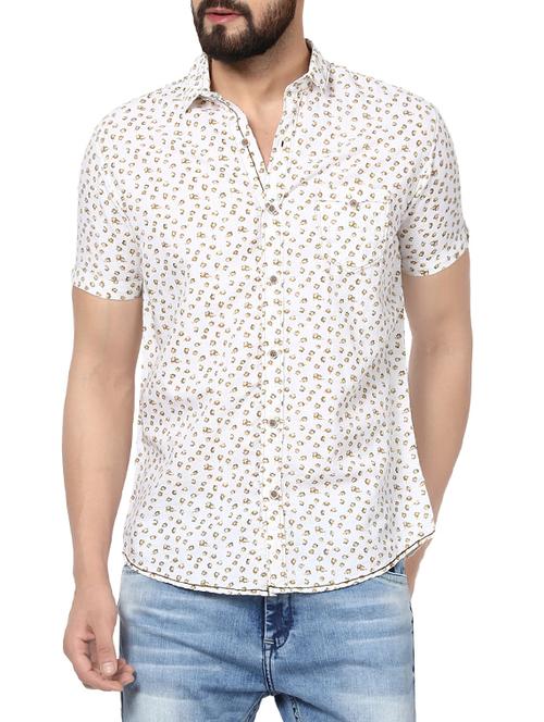 beige cotton casual shirt - 13835761 - Very Small Image - 1