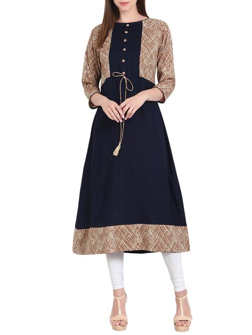 panel printed a-line kurta - 13836951 - Very Small Image - 1