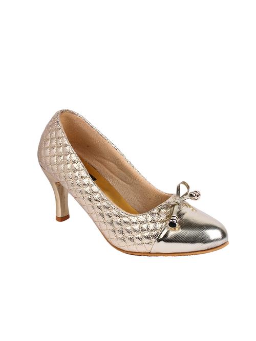 gold leatherette slip on pumps - 13837144 - Very Small Image - 1