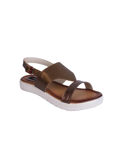brown faux leather back strap sandals - 13837146 - Very Small Image - 1