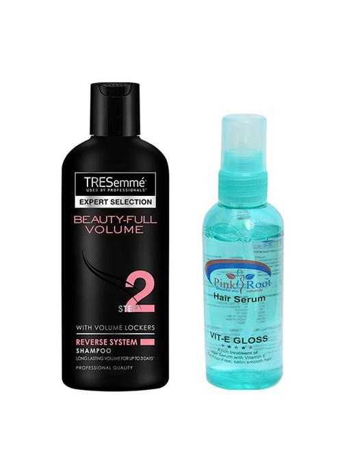 tresemme beauty-full volume shampoo 190ml with pink root hair serum 100ml - 13837646 - Very Small Image - 1