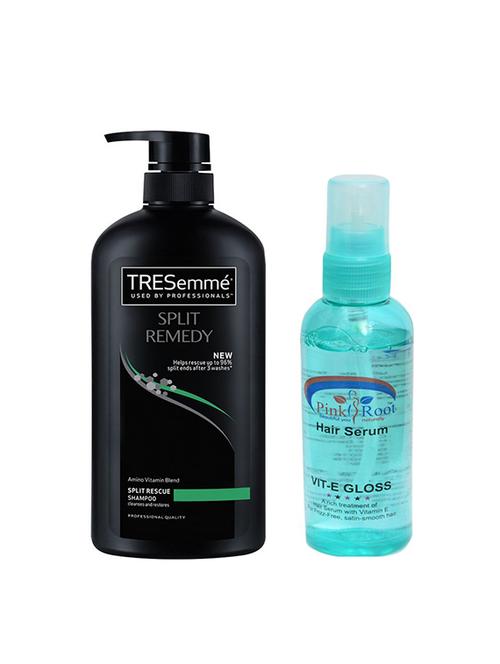 tresemme split remedy shampoo 580ml with pink root hair serum 100ml - 13837654 - Very Small Image - 1