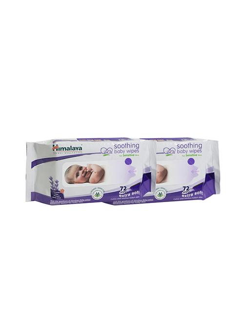 himalaya soothing baby wipes 72's (pack of 2) - 13837708 - Very Small Image - 1