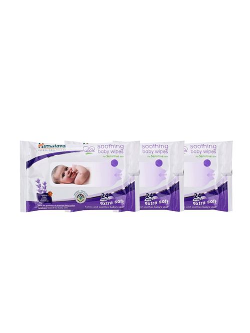 himalaya soothing baby wipes 24's (pack of 3) - 13837709 - Very Small Image - 1
