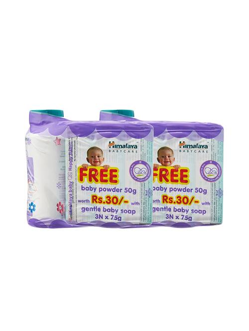 himalaya gentle baby soap (75*3+baby powder 50gm free) (pack of 2) - 13837732 - Very Small Image - 1