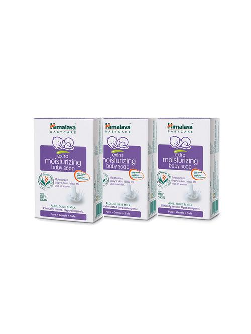 himalaya extra moisturing baby soap (125gm) (pack of 3) - 13837790 - Very Small Image - 1