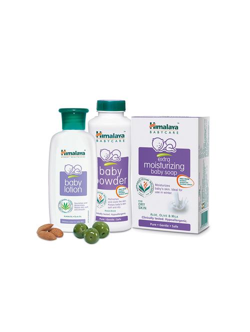 himalaya baby lotion 200 ml+ baby powder 200gm + baby moist soap 75g - 13837792 - Very Small Image - 1