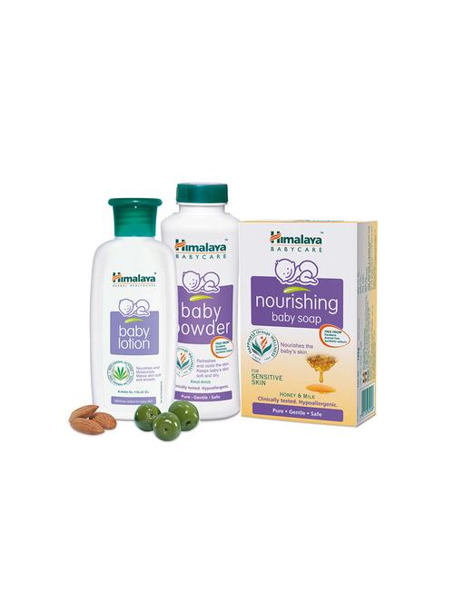 himalaya baby lotion 200 ml+ baby powder 200gm + baby nourishing soap 75g - 13837794 - Very Small Image - 1