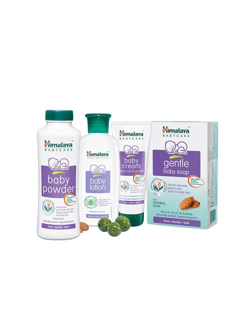 himalaya baby gentle soap 125 gms+ baby powder 100 gms+ baby lotion 200 ml+ baby cream 50 ml - 13837798 - Very Small Image - 1