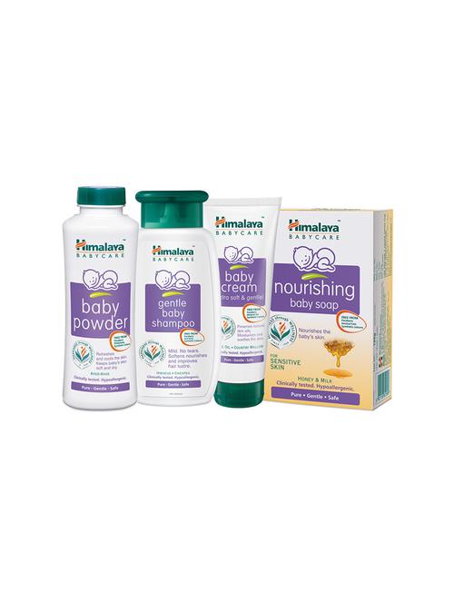 himalaya baby nourishing soap 125 gms+ baby powder 100 gms+ baby shampoo 100 ml+ baby cream 50 ml - 13837801 - Very Small Image - 1