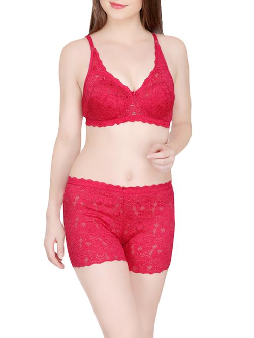 pink lace bra and panty set - 13839349 - Very Small Image - 1