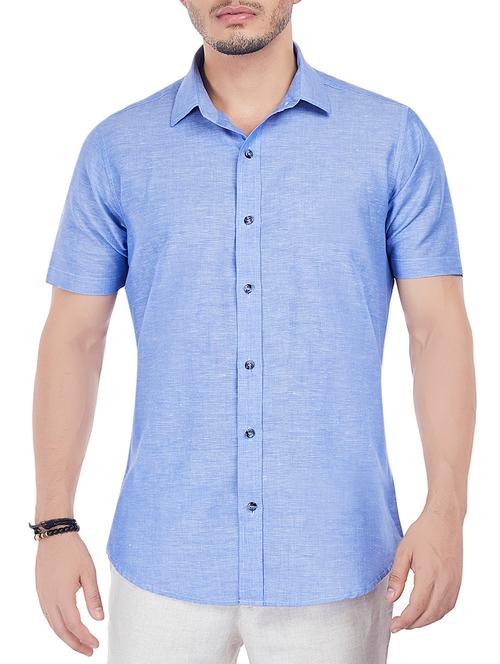 light blue linen casual shirt - 13842601 - Very Small Image - 1