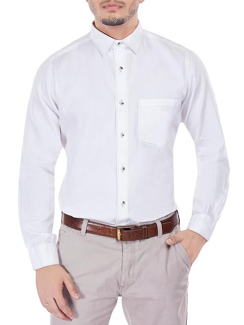 white solid formal shirt - 13842630 - Very Small Image - 1