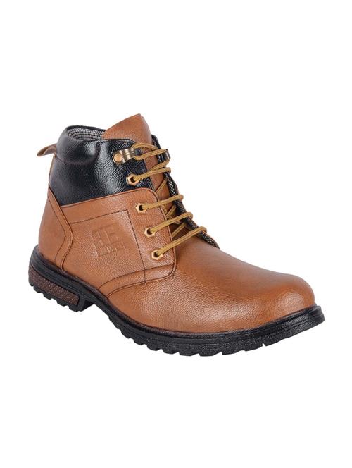 tan leatherette low ankle boot - 13846234 - Very Small Image - 1