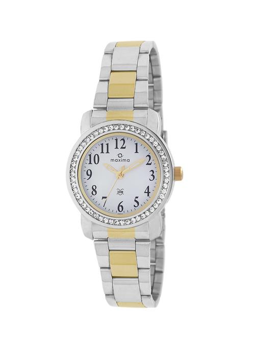 maxima white dial analog watch for women - 43012cmlt - 13846966 - Very Small Image - 1