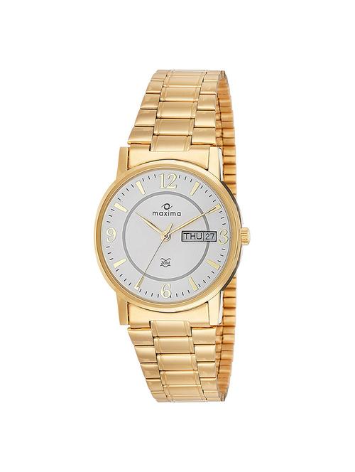 maxima white dial analog watch for men - 04153cmgy - 13847050 - Very Small Image - 1