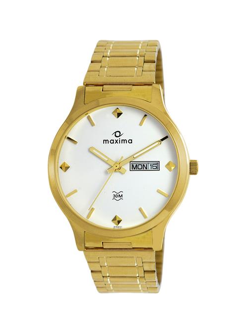 maxima white dial analog watch for men - 39851cmgy - 13847052 - Very Small Image - 1