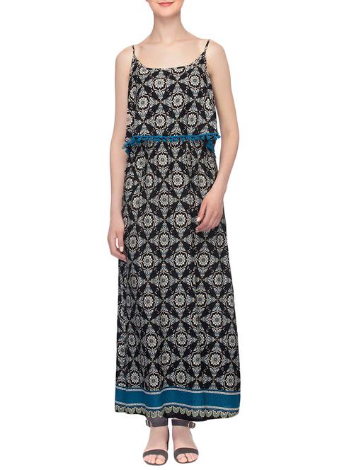 multicolored printed viscose maxi dress - 13849462 - Very Small Image - 1