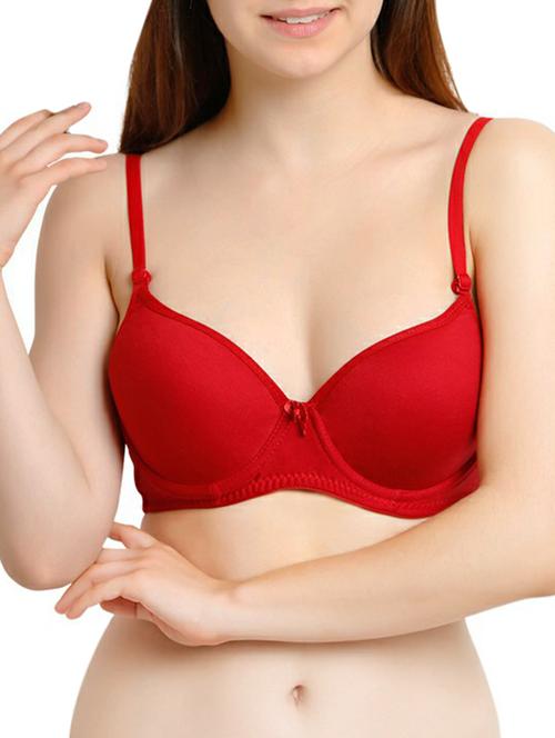 red cotton tshirt bra - 13849818 - Very Small Image - 1