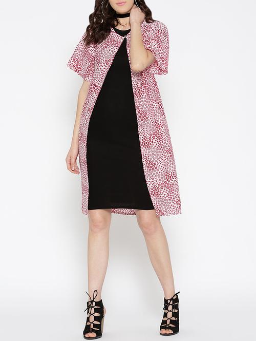 red printed regular shrug - 13852020 - Very Small Image - 1