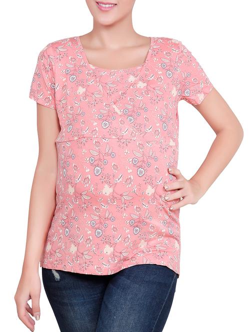pink viscose maternity wear top - 13853784 - Very Small Image - 1