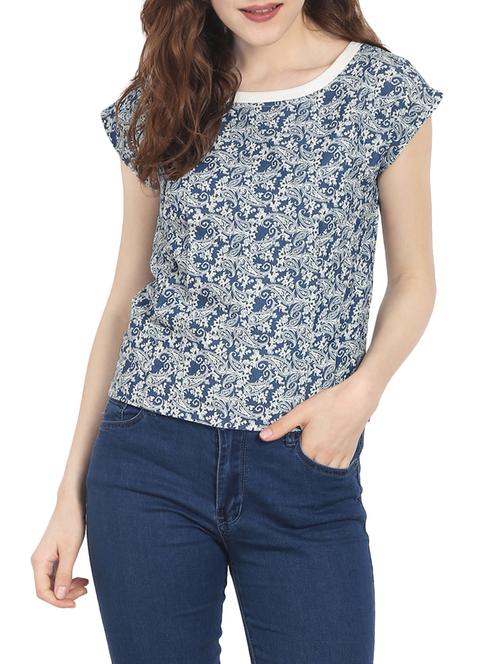 cap sleeved paisley top - 13853832 - Very Small Image - 1