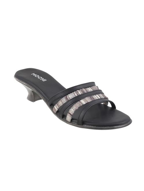 black pu slip on sandals - 13854604 - Very Small Image - 1