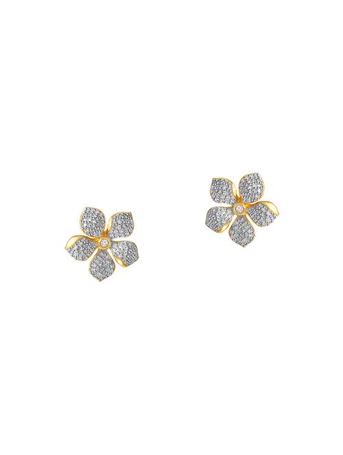 gold brass studs earrings - 13855062 - Very Small Image - 1