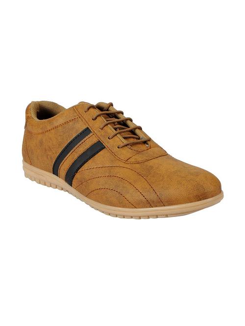 tan leatherette lace up shoe - 13856013 - Very Small Image - 1