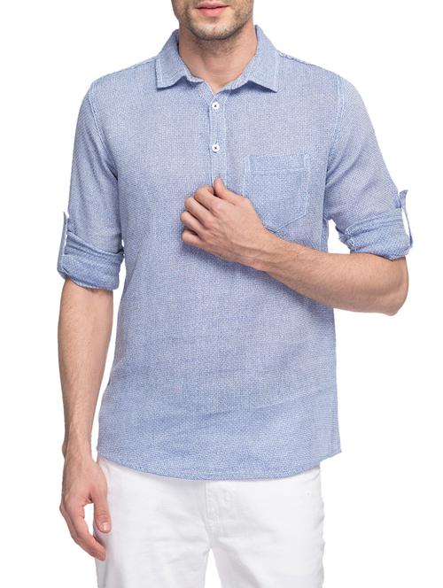 light blue cotton casual shirt - 13856469 - Very Small Image - 1
