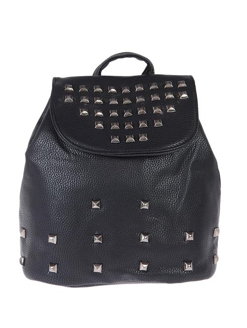 black leatherette fashion backpack - 13860758 - Very Small Image - 1