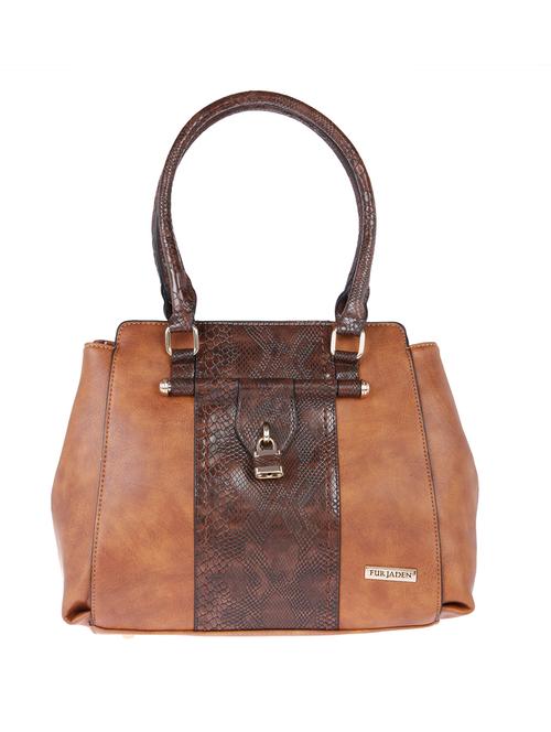 tan leatherette regular handbag - 13860769 - Very Small Image - 1
