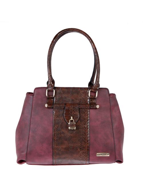 maroon leatherette regular handbag - 13860770 - Very Small Image - 1