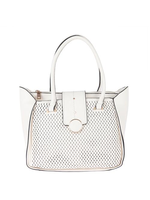 white leatherette regular handbag - 13860773 - Very Small Image - 1