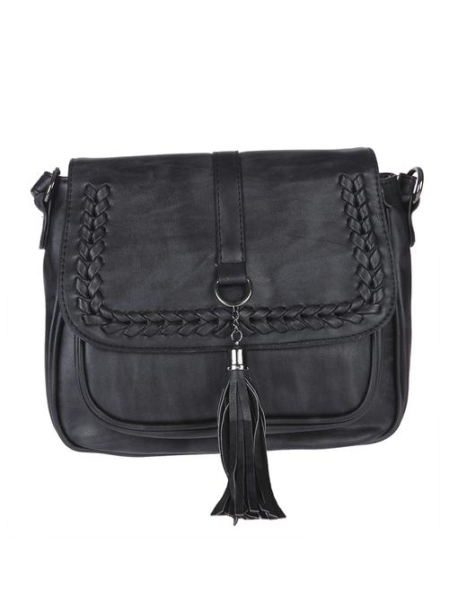 black leatherette regular sling bag - 13860797 - Very Small Image - 1