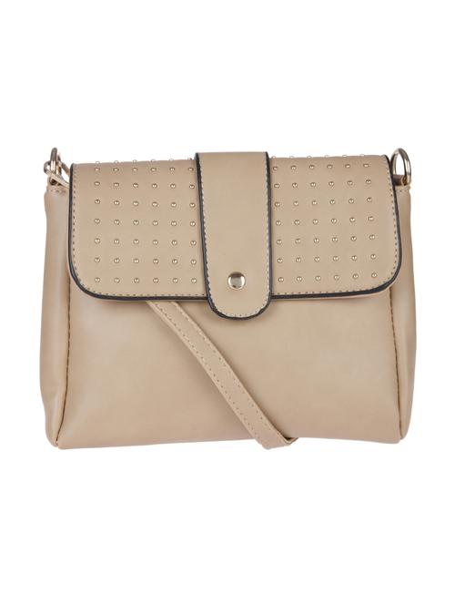 beige leatherette regular sling bag - 13860834 - Very Small Image - 1