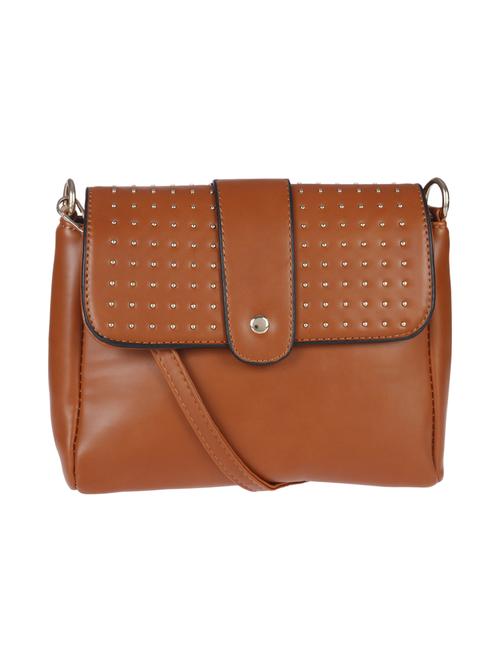 tan leatherette regular sling bag - 13860835 - Very Small Image - 1
