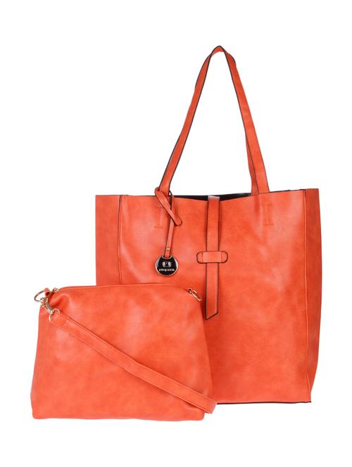 orange leatherette regular tote - 13860847 - Very Small Image - 1