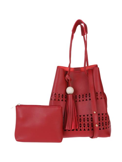 red leatherette regular tote - 13860862 - Very Small Image - 1