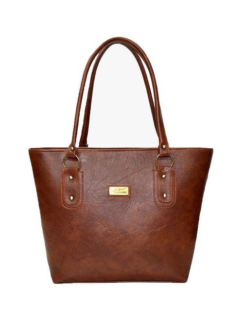 brown leatherette regular handbag - 13861400 - Very Small Image - 1