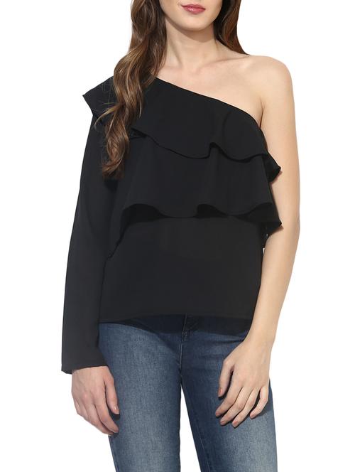 single shoulder ruffled top - 13861423 - Very Small Image - 1