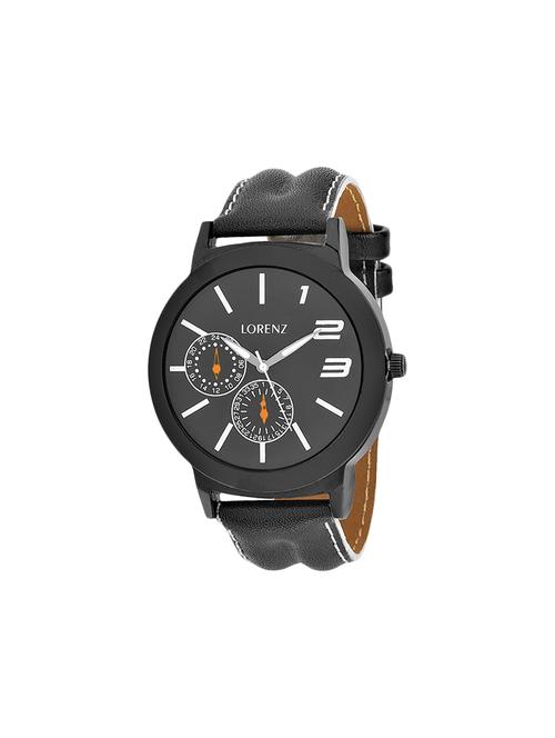 lorenz mk-1022a sporty look black analog watch- for men - 13861493 - Very Small Image - 1