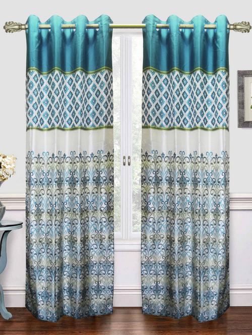 bianca blue designer door curtain - 13862566 - Very Small Image - 1