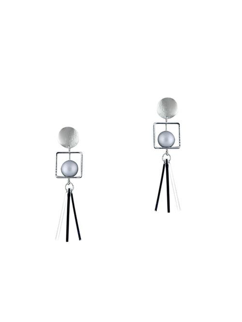 black metal drop earrings - 13862833 - Very Small Image - 1