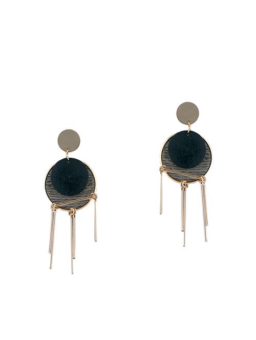 black metal drop earrings - 13862849 - Very Small Image - 1